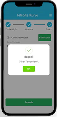 Courier tracking mobile application screen