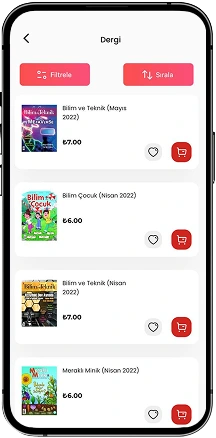 Digital publications mobile application interface