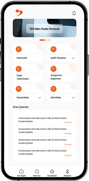 SteelOrbis mobile application interface
