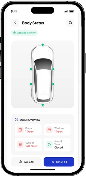 Geely Galata mobile application interface