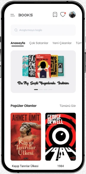 E-book mobile application interface