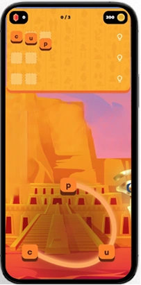 Word Pyramids mobile word game interface