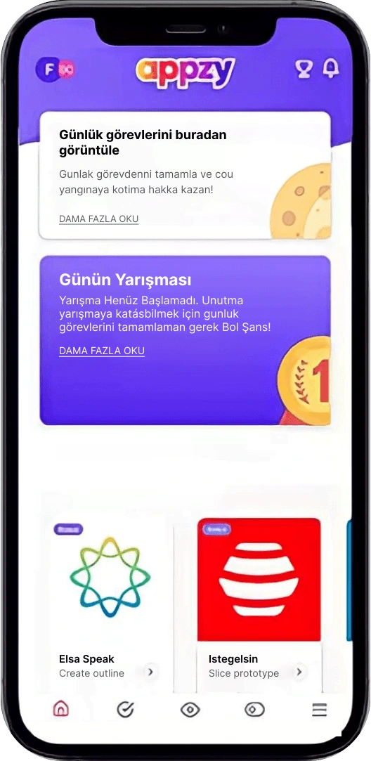 Jury competition mobile application screen