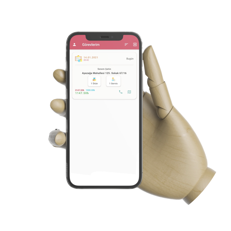 Courier mobile app showing an assigned delivery task