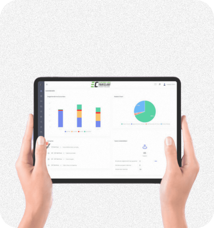 Tablet view of the jury and competition web panel