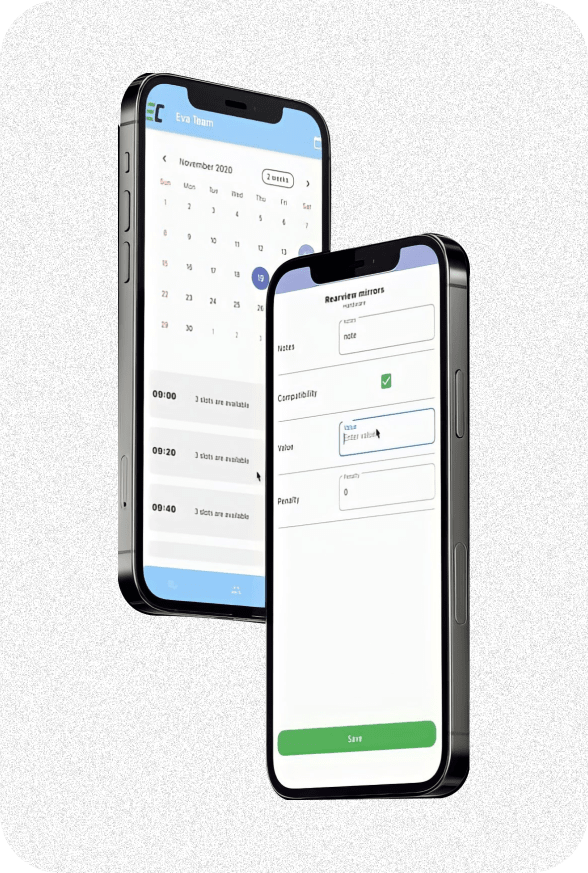 Mobile judging and scoring screens for jury members