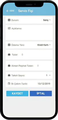 Technician mobile application screen